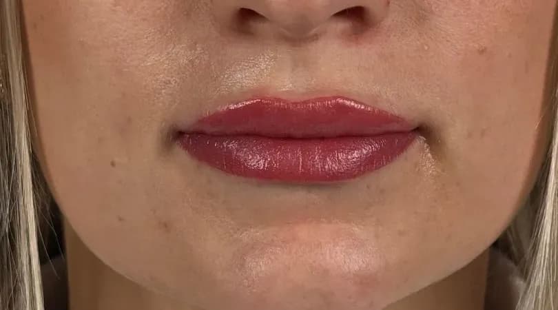 Dieselben Lippen direkt nach Full Lips. Der geschwollene Effekt hält nur wenige Stunden: Er verschwindet etwa 2 Stunden nach der Behandlung