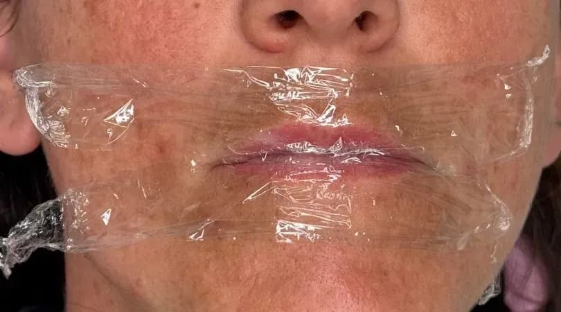 Le gel anesthésiant posé sous un film avant la séance
