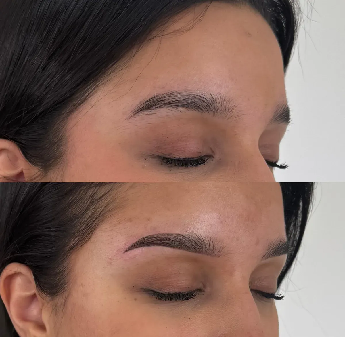 Powder brows before and after