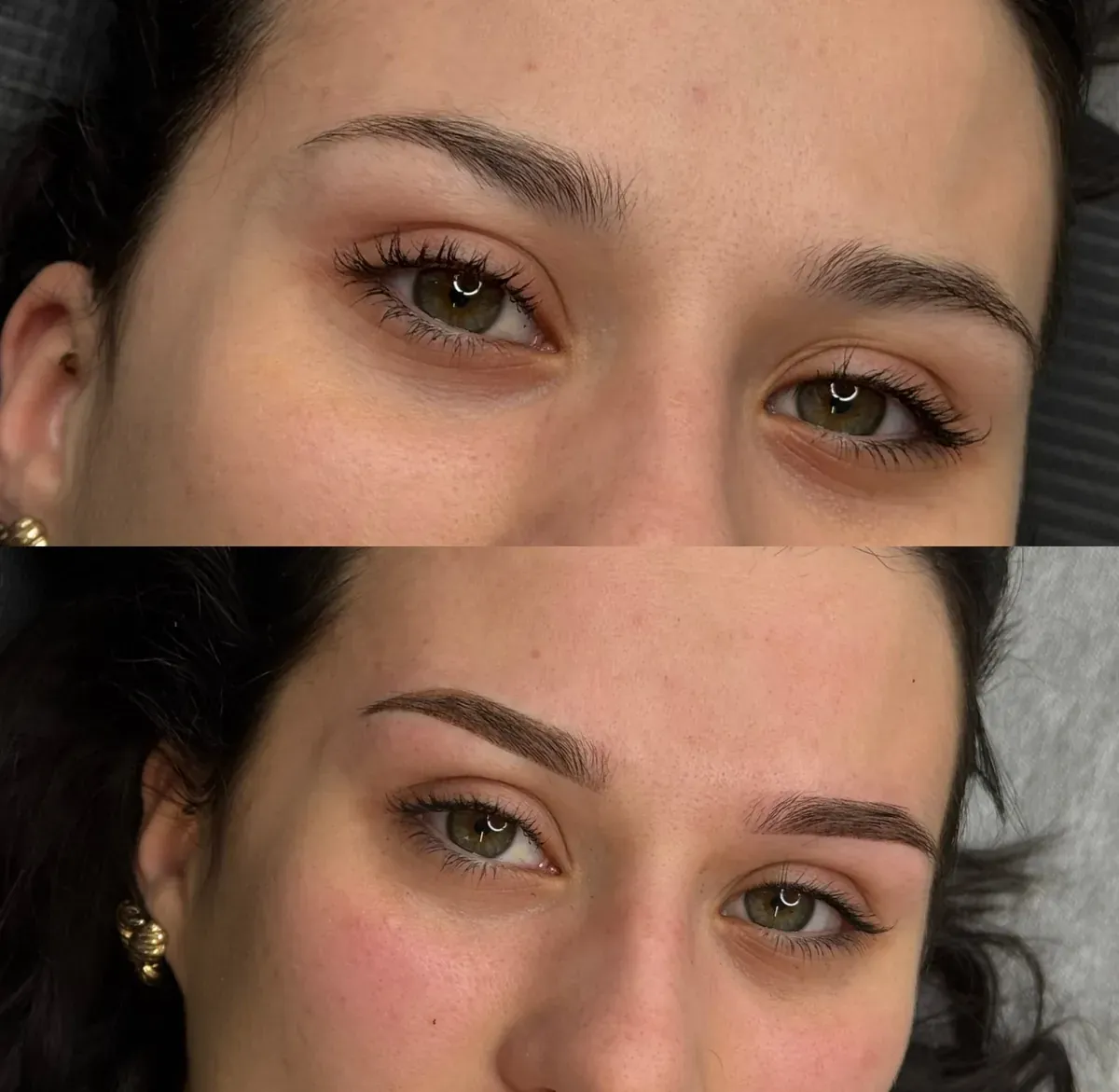Powder brows before and after