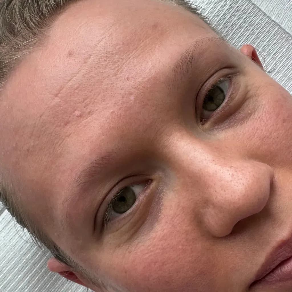 Eyebrows of a light blonde before powder brows
