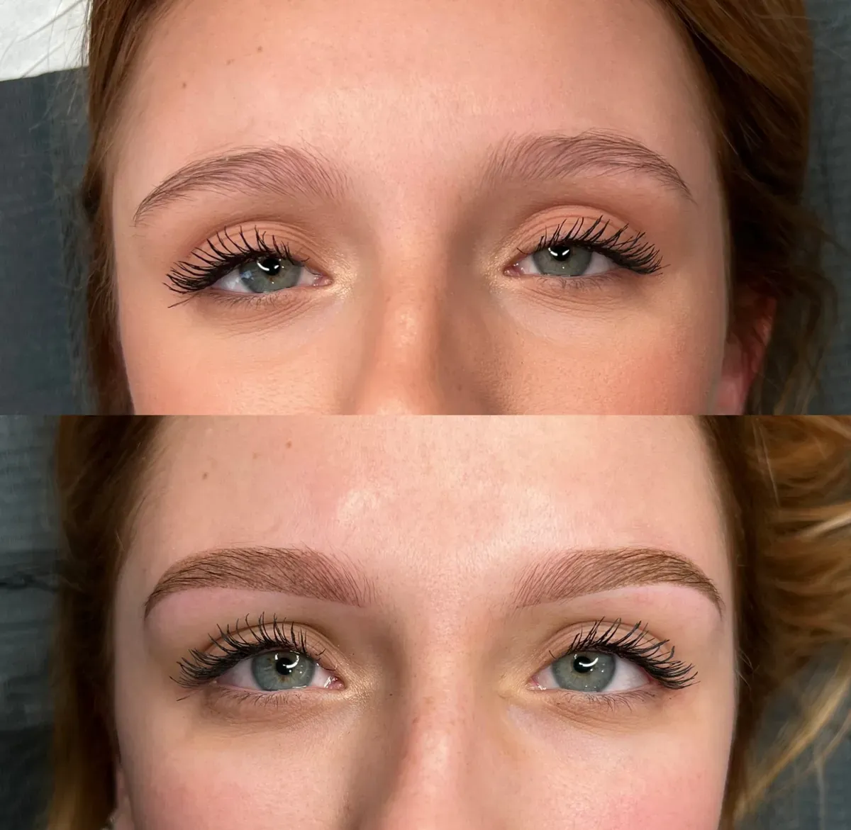 Powder brows before and after