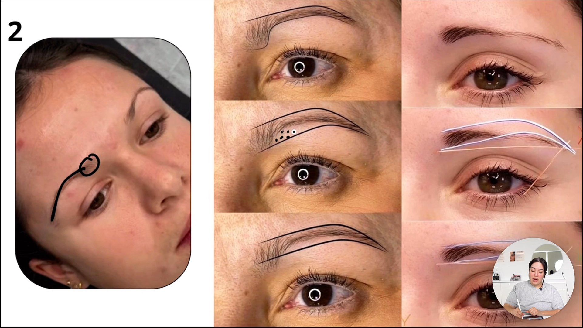 formation-presentielle-microshading-sourcils-poudres Gros plan sur la technique de microshading pour un effet sourcils poudrés naturel et structuré, réalisé en formation.