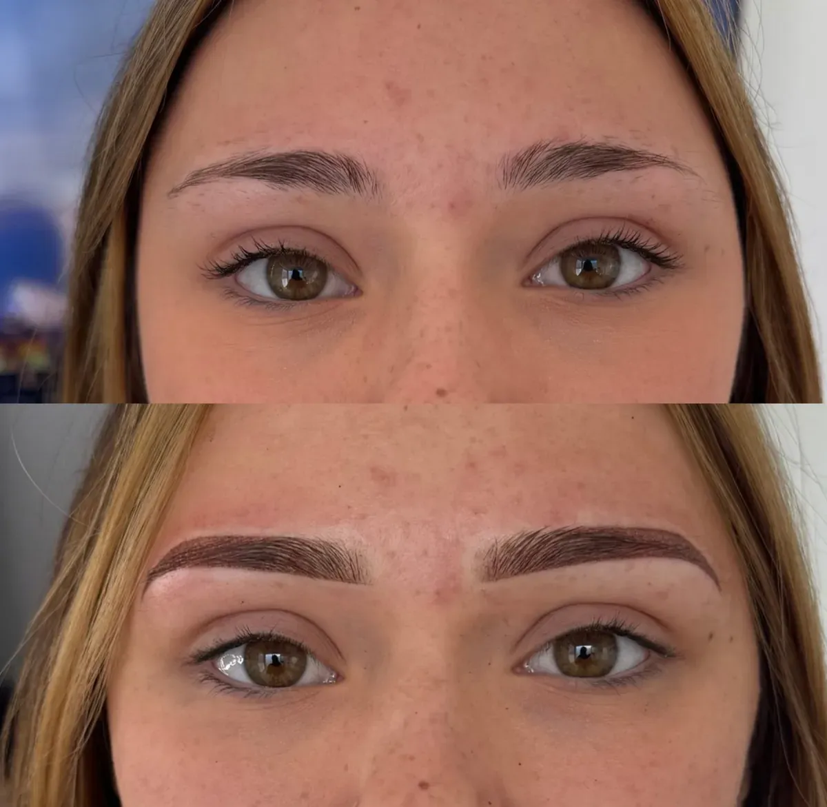 Augenbrauen Permanent Make-up vorher nachher