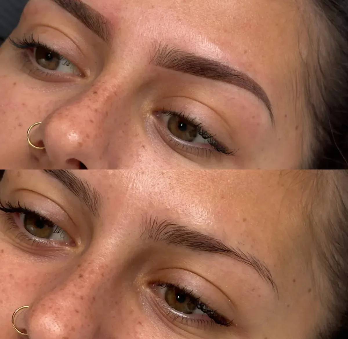 Semi-permanent eyebrow tattoo