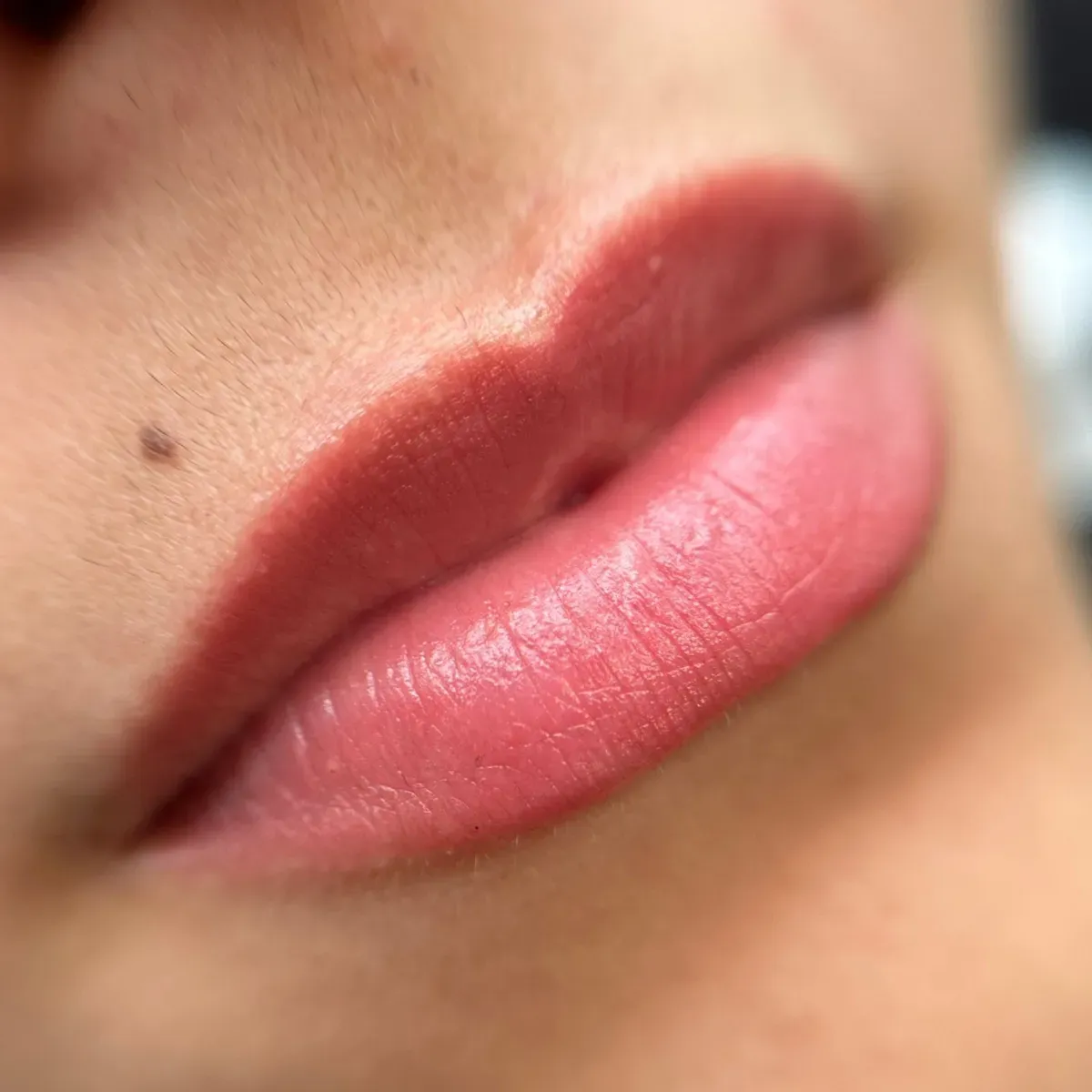 Labios cicatrizados, tono rosa magenta