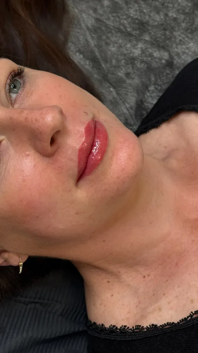 Labios justo después del lip blush