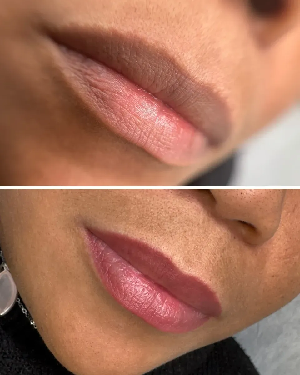 Dark lips: before, then healed