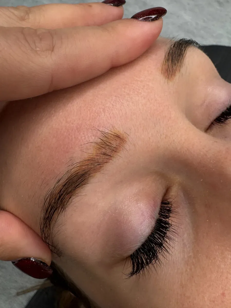 Blurry microblading turned orange