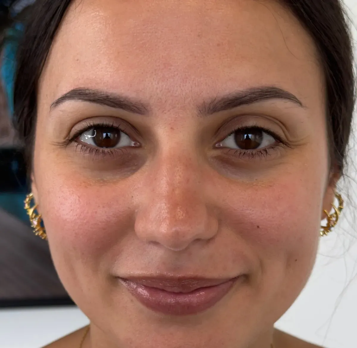 Brunette client, healed powder brows 18 months later