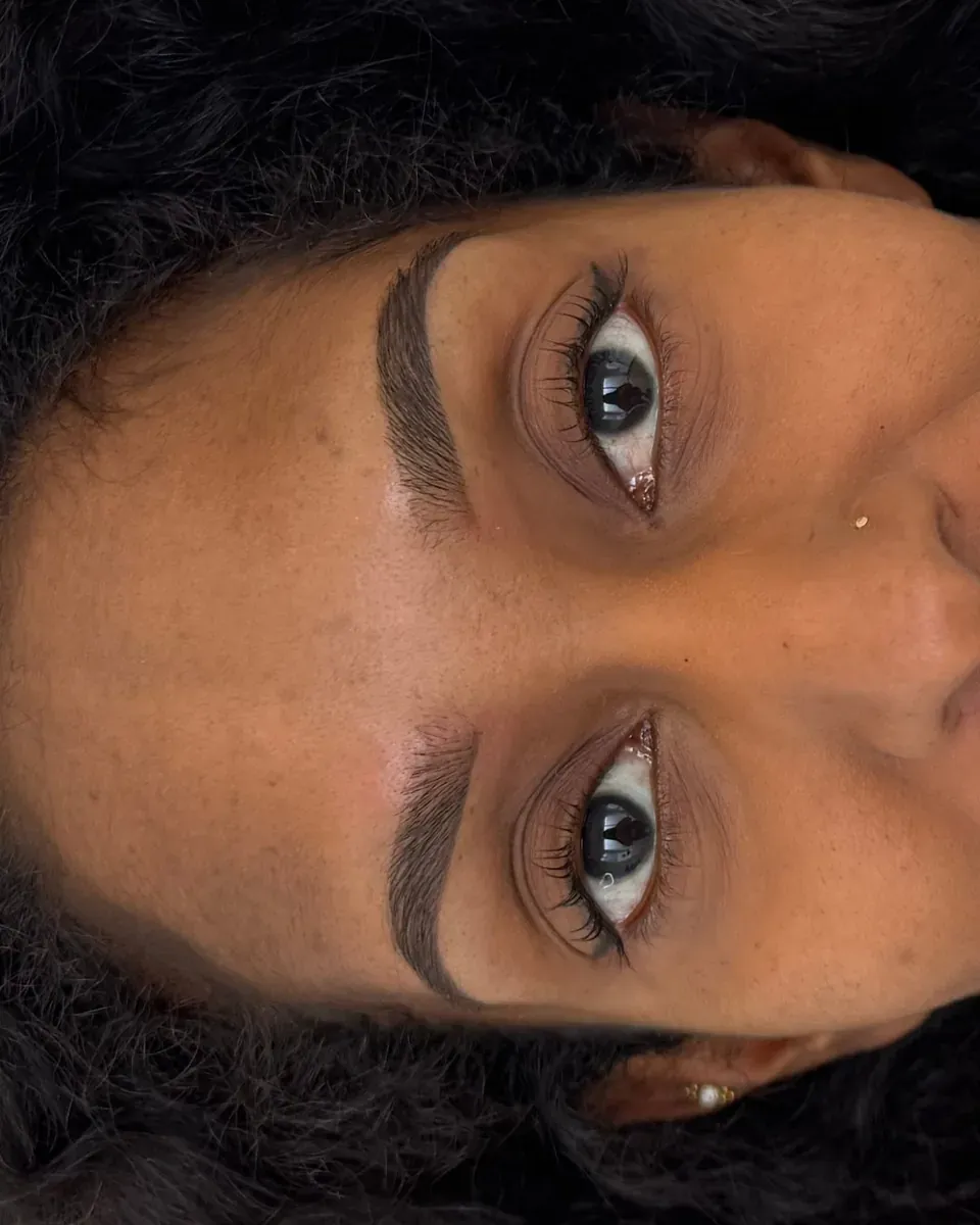 The same client right after powder brows