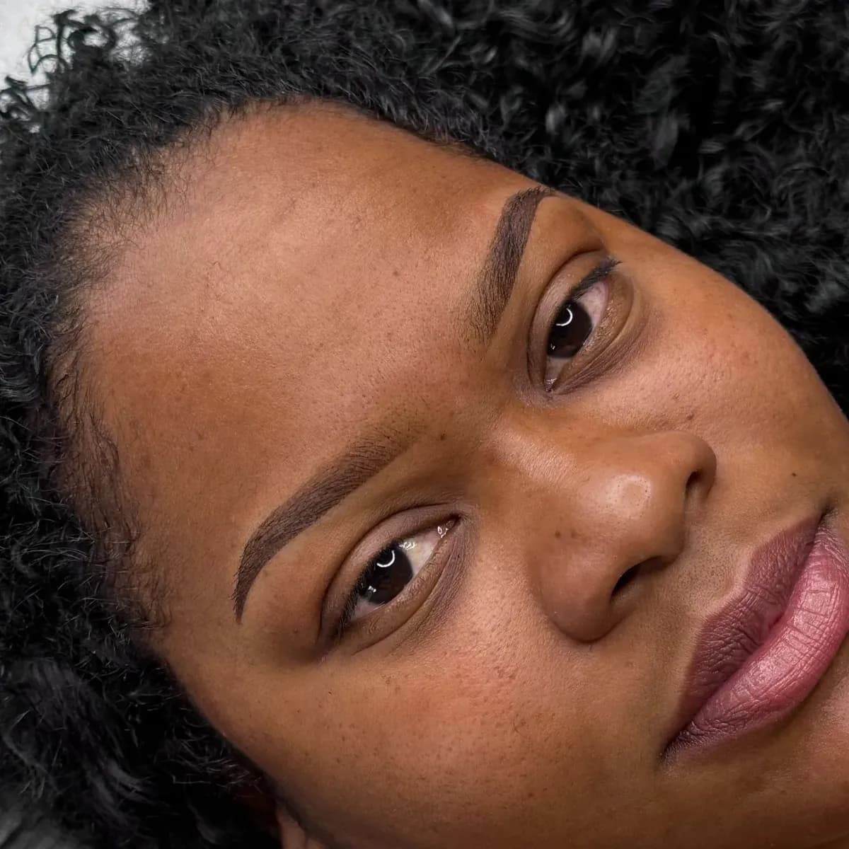 Powder brows on Black skin