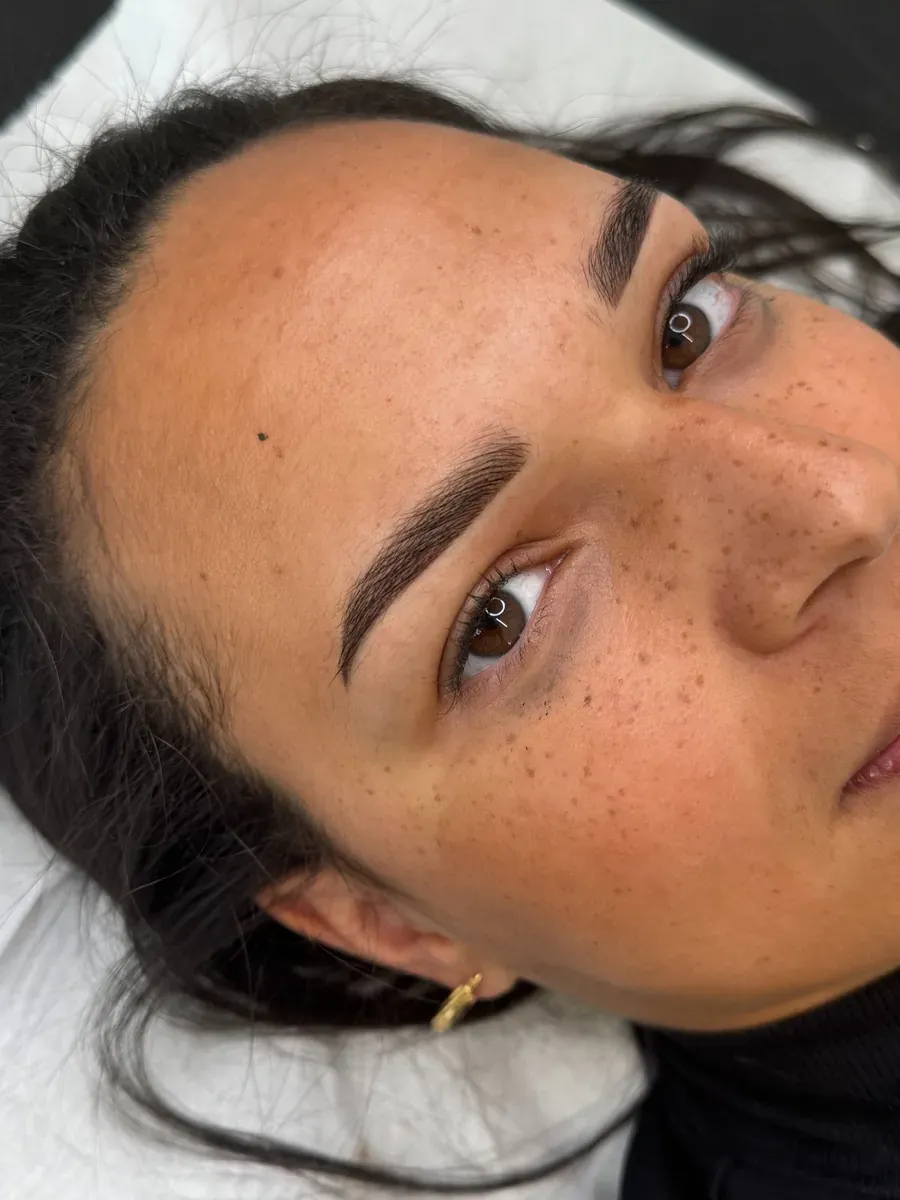 Powder brows on dark skin