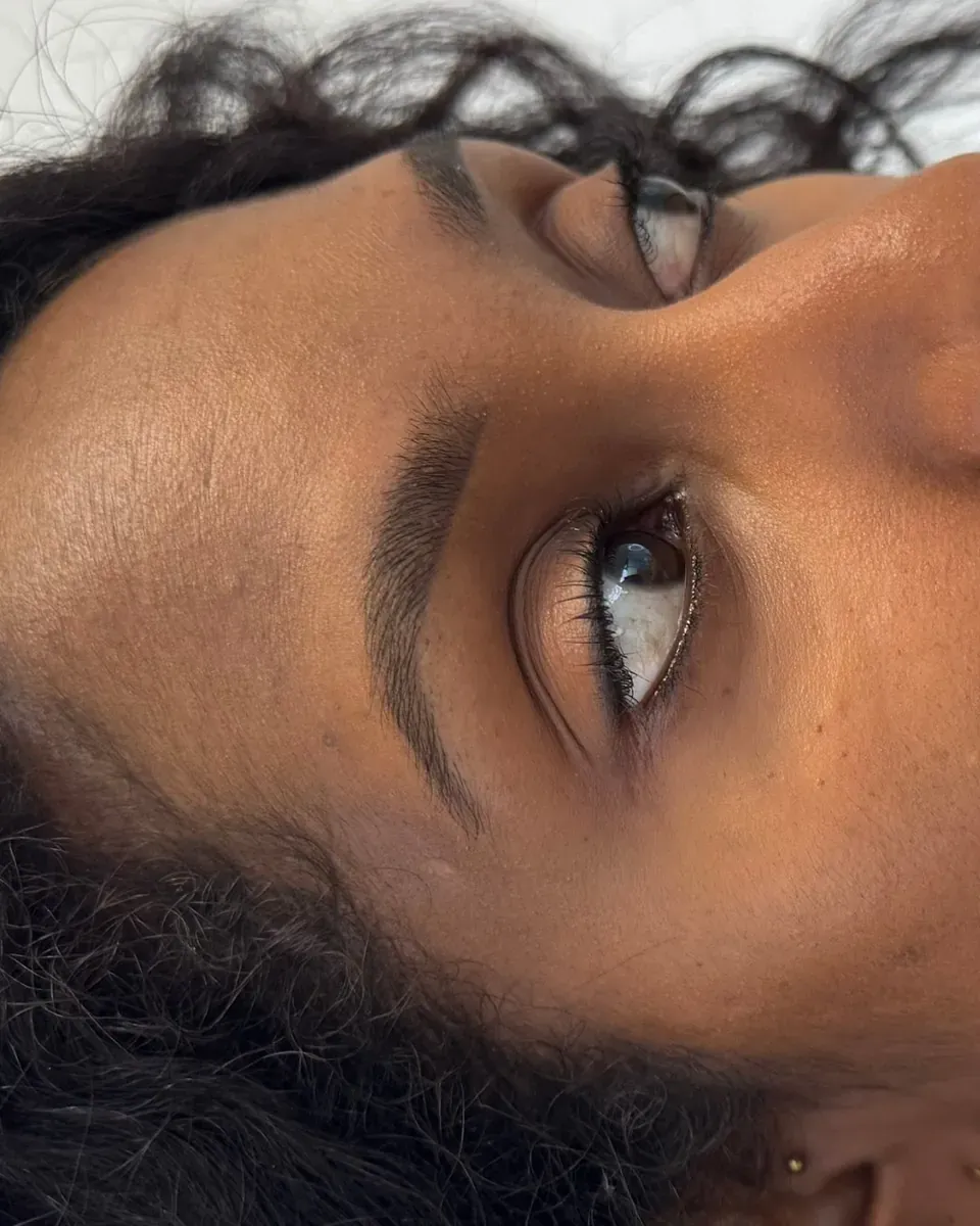 The same client, healed powder brows