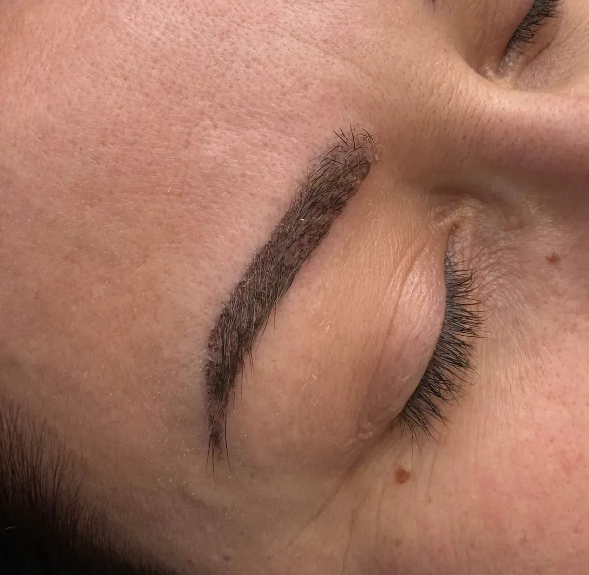 Powder brows, healing in progress