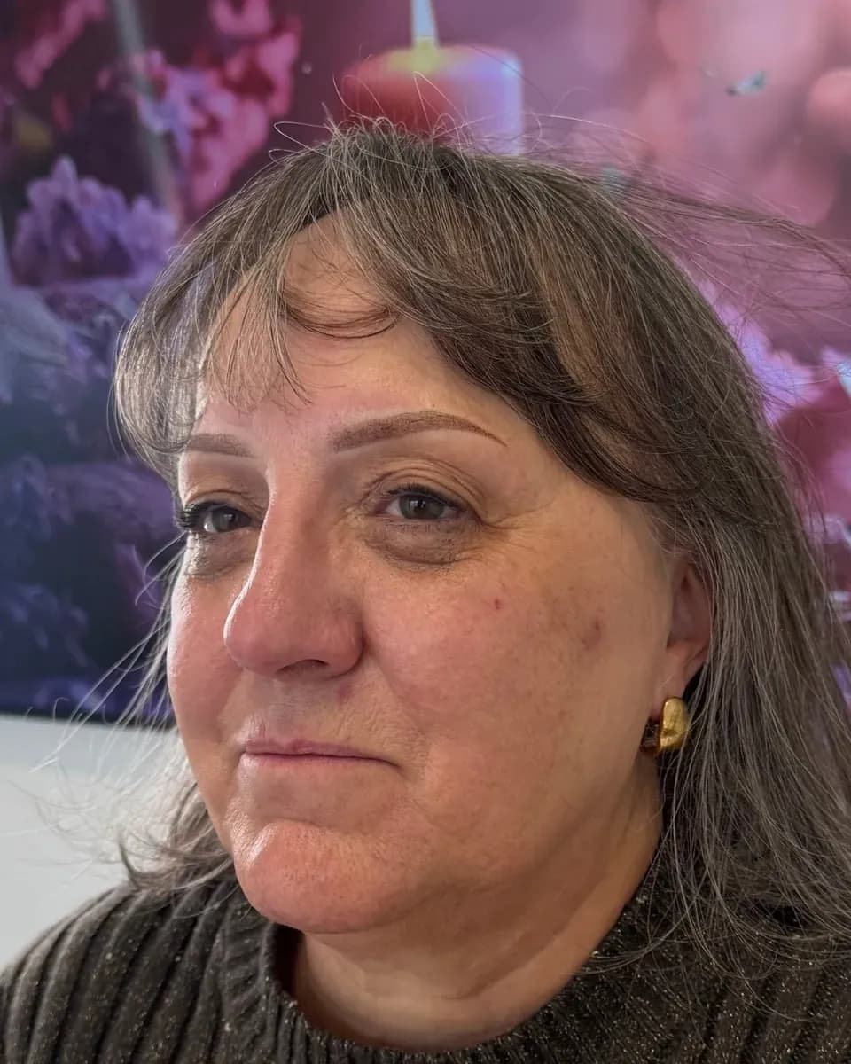 The same client after powder brows